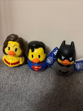 DC Superhero Rubber Duck Trio - Yellow/Blue/Black